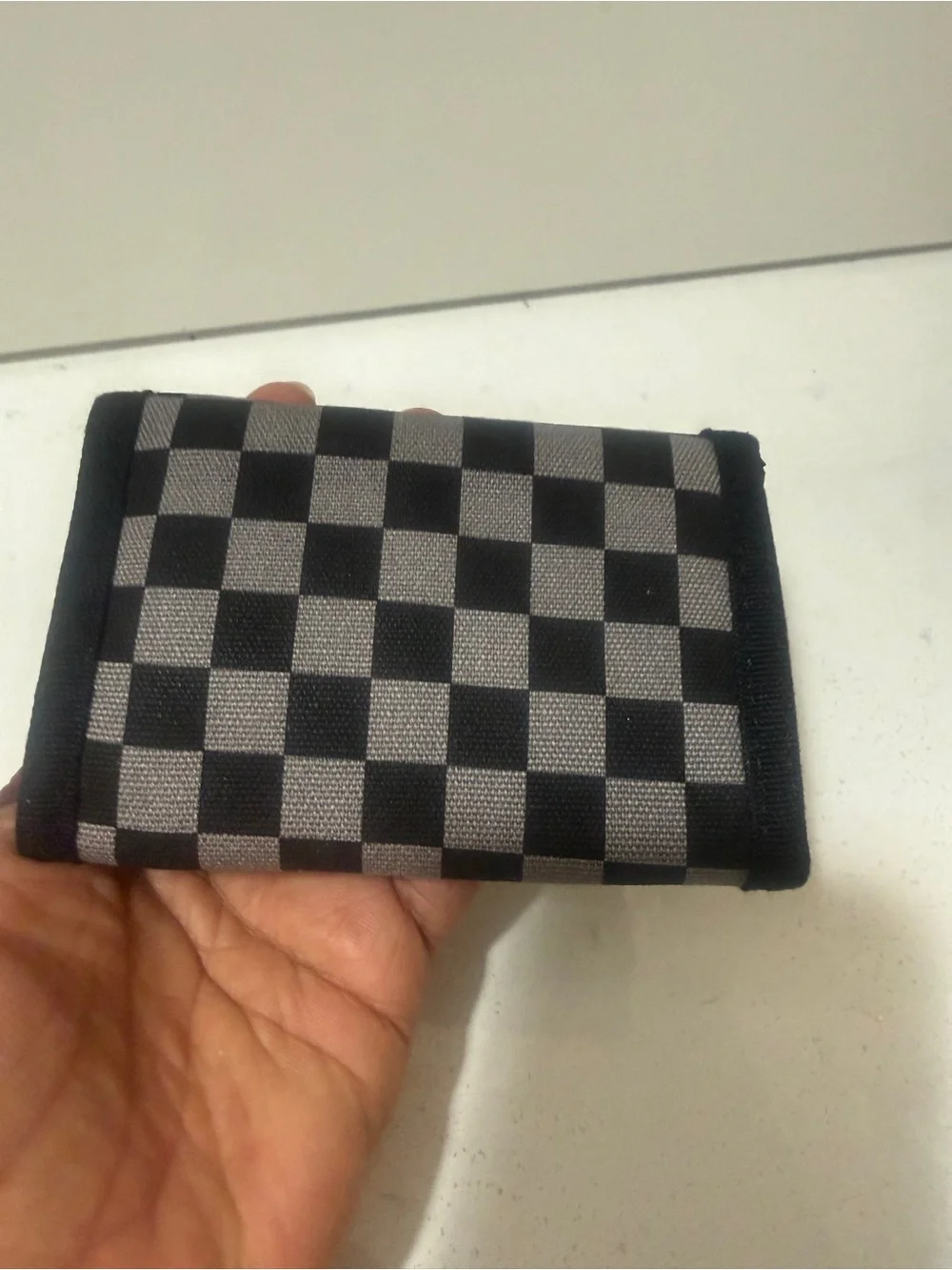 Vans Checkerboard Tri-Fold Wallet - Black & Gray